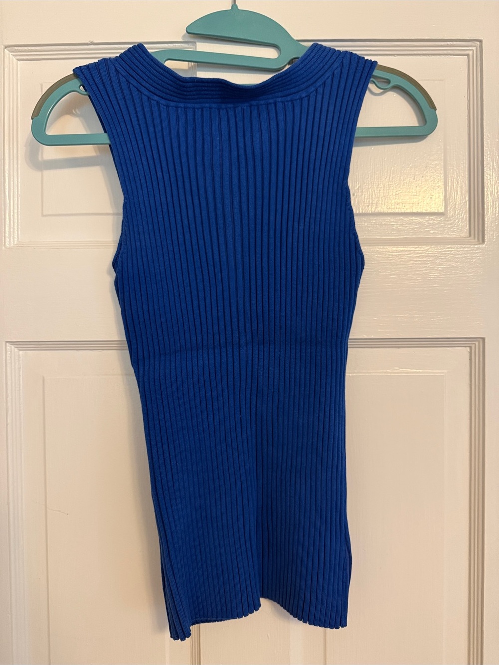 Cache Royal Blue Ribbed Tank with Keyhole Ring - Picture 6 of 6